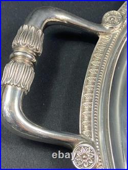 Très grand plateau de service en métal argenté signé CHRISTOFLE modèle Malmaison