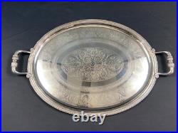 Très grand plateau de service en métal argenté signé CHRISTOFLE modèle Malmaison