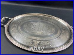 Très grand plateau de service en métal argenté signé CHRISTOFLE modèle Malmaison