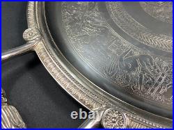 Très grand plateau de service en métal argenté signé CHRISTOFLE modèle Malmaison