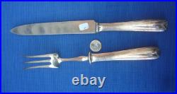 V64 Service à Découper Métal Argenté par Christofle Modèle Chevron Art Déco