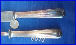 V64 Service à Découper Métal Argenté par Christofle Modèle Chevron Art Déco